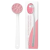 💕💕 Esponja de masaje de mango largo, hecha de silicona, suave, saludable, relajante y cómoda. Exfolia la piel sin dañar la piel. Usarlo a diario puede ayudarte a hacer tu piel más suave, brillante y más suave.
