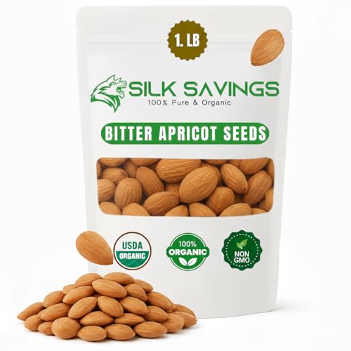 Bitter Apricot Organic (1 lbs) Bitter Premium Apricot Kernels, Raw