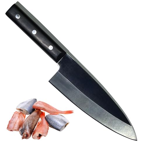 VGTEN 出刃包丁 家庭用175mm 右利き包丁 片刃 ステンレス 天然ウッドハンドル 初心者向け 魚捌き 三枚おろし 魚の下ごしらえに