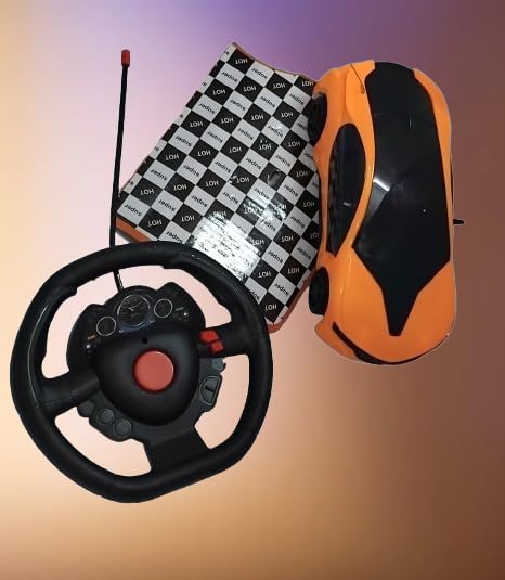 Image of Gaming Racing Wheel with Pedals, Black and Orange, Steering Controller for PC and Console Gaming, USB Compatible