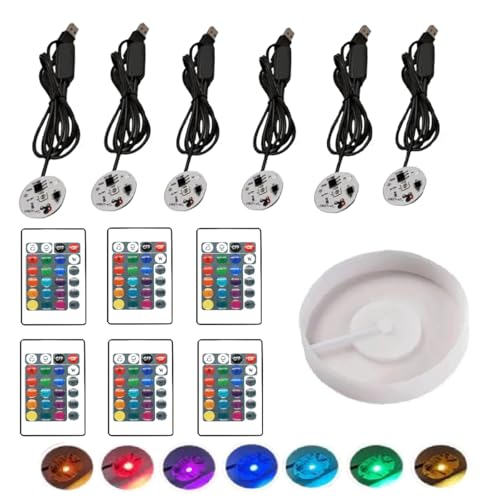 Round Display Base Silicone Mold with LED lights