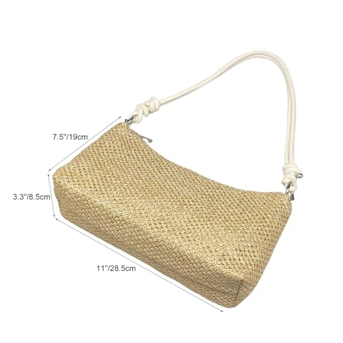 Image of Women Straw Purse Shoulder Handbag Woven Hobo Bag for Beach