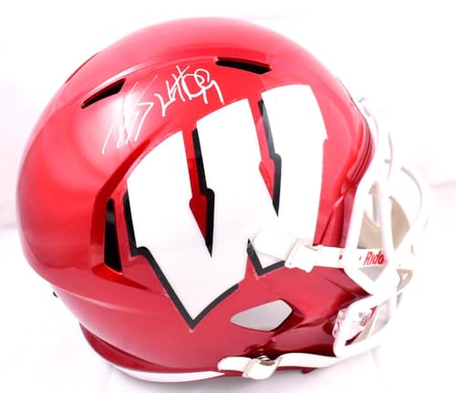 JJ Watt Autographed Wisconsin F/S Flash Speed Helmet-Beckett W Hologram *White