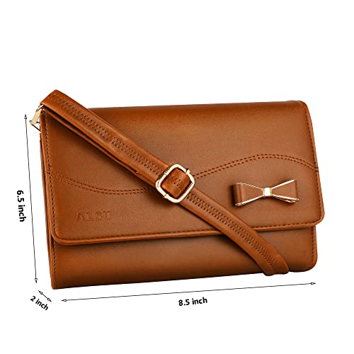 Image of ALSU Women's Sling Bag | Cross body bag| Side bag| Credit car slots| zipper pockets| detachable straps| adjustable straps| daily use| phone pockets