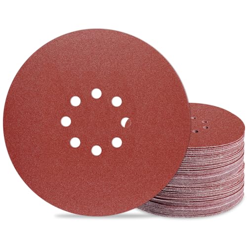 9 inch Sanding Discs 150 Grit 8 Holes Hook and Loop Sandpaper for Drywall Sander 60Pack