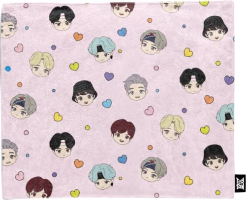 BTS TinyTAN Super Soft Microfiber Blanket, Size 35" x 30" - Officially Licensed BTS Merchandise, BTS Merch, Kpop Merch, BTS Kpop (Big Face)