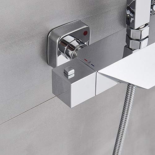 Bathroom Faucet Black Rain Shower Head Thermostatic Bath Faucet Wall Mounted Bathtub Shower Mixer Tap Shower Faucet Shower Set,Thermostatic Black A,Thermostatic Black B