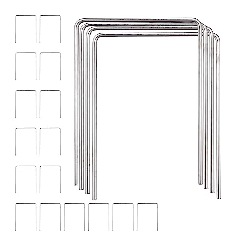 Relaxdays Croquet Wickets, 20x Set, for Outdoor Games Children & Adults, U-shaped Outside Toy for Family Steel, Silver