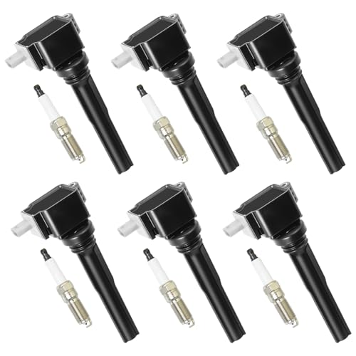 Image of Set of 6 UF826 Ignition Coil Pack With Iridium Spark Plugs Compatible with 2018-2022 Ford Expedition 2017-2020 Ford F150, 2017-2021 GT, 2018-2021 Lincoln Navigator 3.5L V6 for UF826 HL3Z12029A 368330