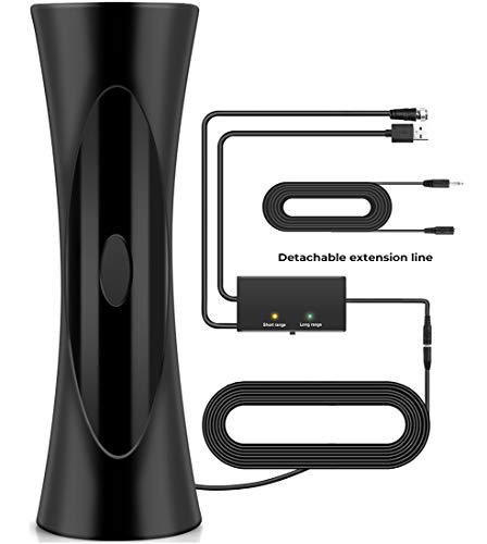 Amplified Digital Antenna-Indoor/Outdoor HDTV Antenna Amplified 250Miles TV Antenna Comes with Extension Line total 33ft Coax Cable-Support 4K 1080p All Televisions-Digital Antenna with Signal Booster