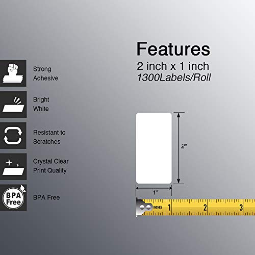 BETCKEY - 2" x 1" (51 mm x 25 mm) UPC Barcode & Address Labels Compatible with Zebra & Rollo Label Printer,Premium Adhesive & Perforated [10 Rolls, 13000 Labels] image 8