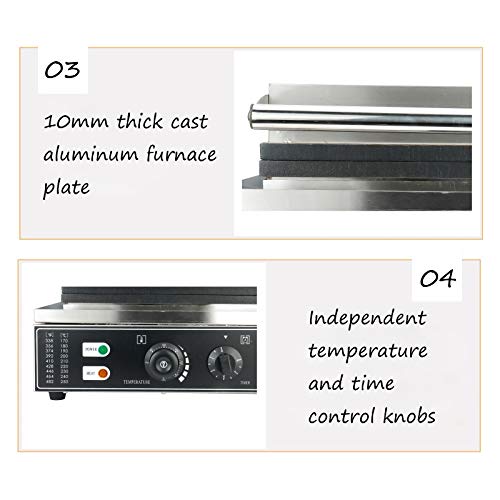 Hyddnice 10Pcs Commercial Waffle Maker Rectangle Nonstick Electric Waffle Maker Machine 110V Temperature And Time Control Waffle Machine Productname #TOP2