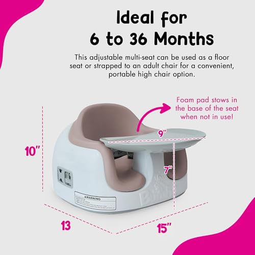 Image of Bumbo 2 Pack 3-in-1 Multi-Seat for 6 to 36 Months, Travel Baby Feeding & Play Floor Seat, All-in-One Portable Booster, Breige /Sonoran Rose