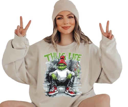 THUG LIFE Sweatshirt, Thug Life Christmas Sweatshirt, Grinc Shirt, Wonderful Time T Shirt, Trendy Christmas Sweatshirt, Christmas Hoodie, Christmas Gift.3