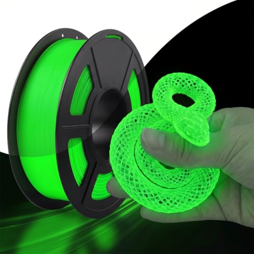 Image of 250G 95A TPU 3D Printer Filament, 1.75mm Glow in The Dark Green, Soft TPU Flexible 3D Printing Filament, High Hardness & Resilience, Best with UV Lamps,Fit Most 3D Printers
