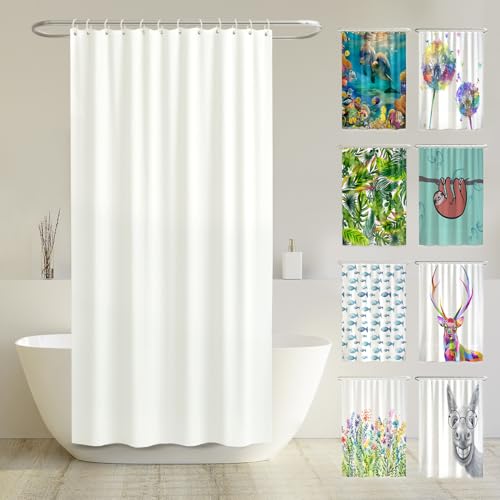 arteneur® - Duschvorhang Weiss - Anti-Schimmel Duschvorhänge 120x200 - Recycelt mit Öko-Tex Standard 100 - Beschwerter Saum, Blickdicht, Wasserdicht, Waschbar, 8 Ringe & E-Book