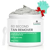 Self Tan Remover with Exfoliating Gloves Kit – Express 60 Second Fake Tan Eraser, Works on Mousse, Spray & Lotion, Exfoliating Body Scrub 15.8 oz.