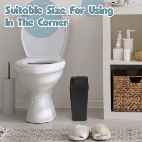 Image of Hoolerry 10 Pcs 3 Gallon /12 Liter Small Trash Can Plastic Kitchen Garbage with Lid Small Trash Bin for Bathroom Office Bedroom Kitchen Waste Outdoor