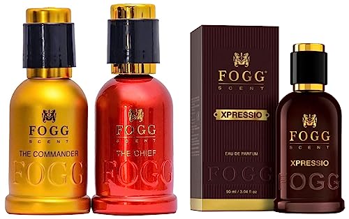 Image of Fogg Scent Chief & Commander For Men, 100ml (Combo Of 2) & Fogg Men's Long-Lasting Fresh & Powerful Fragrance Xpressio Scent, Eau De Parfum - 100ml