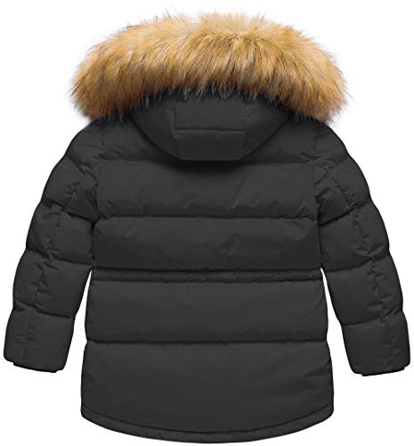 CREATMO US Boy's Winter Parka Water Resistant Hooded Puffer Fleece Lined Jackets Coats2