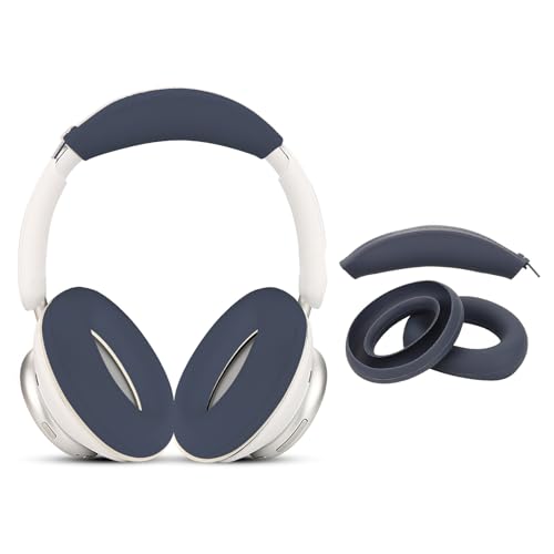 Cubiertas de Silicona Antisudor para Auriculares y Diadema para Anker Space Q45, Accesorios Protectores de Almohadillas de Suave y Fácil Limpieza (Azul Oscuro)