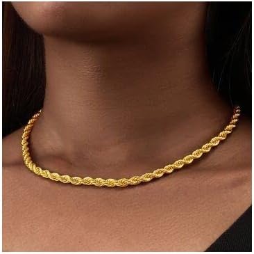 Verona Jewelers 925 Sterling Silver Diamond-Cut Rope Chain Necklace 2MM, 3MM, 4MM - 925 Braided Twist Italian Necklace, 925 Gold Rope Chain, 14K Gold Over Silver Rope Chain Necklace