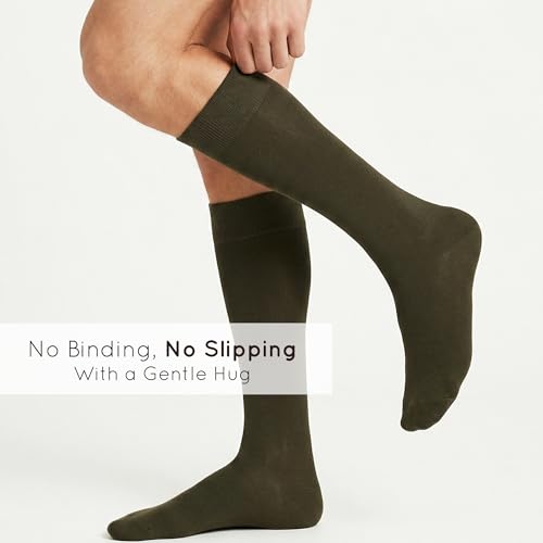 Image of Mysocks Knee High Socks for Women Men Combed Cotton Seamless Toe Tall Long High Socks