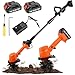 WUDLEP Electric Garden Rotavator, Cordless Tiller Cultivator with 2 X 1500mah Battery and Charger, 10cm Tilling Width and 10cm Working Depth, Lightweight Soil Tiller for Soil Cultivation