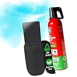 notlok Safety Work - 750g Feuerlöscher für Elektrobrände + Auto-Halter mit Klett | Feuerlöschspray A F + Lithium-Batterien und Kfz-Akkus | Fettbrandlöscher - Feuerlöscher Schaum für Auto & Haushalt