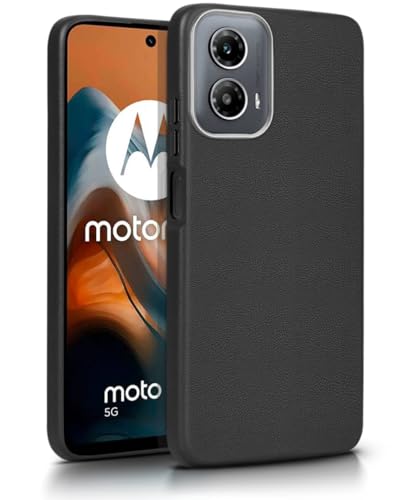 Image of WOW IMAGINE Back Cover for Motorola Moto G34 5G | Moto G45 5G | Ultra Slim Flexible Non-Slip Grip | Inner Fabric | Metal Camera Ring & Lightweight Soft Silicone Mobile Case - Black