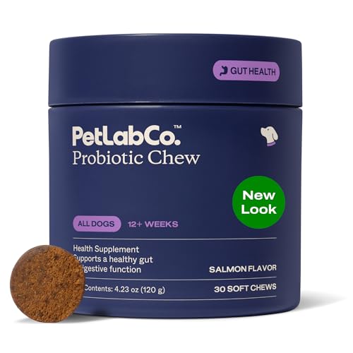 PetLab Co. Probiotics for Dogs, Support Gut Health, Occasional Diarrhea, Digestive Health & Seasonal Allergies - Salmon Flavor - Packaging May Vary - 30 Soft Chews