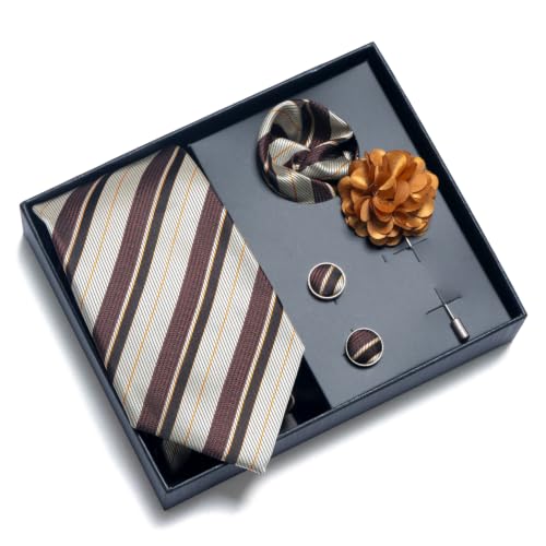 Image of joy alice 70 Colors Ties Set Men Mixed Color Necktie Handkerchief Cufflinks Brooch 3.15 Formal