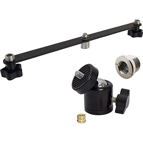 keepdrum - Adaptador de trípode de 1/4 a 3/8 + barra estéreo + rosca reductora de 3/8 a 5/8 Cover