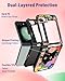 Funermei for Samsung Galaxy Z Flip 5 Case - Women Girls Flower Cute Phone Cover Girly Pretty Aesthetic Cat Black Design with Ring Stand Luxury Funda for Samsung Z Flip 5 Cases 6.7'' (2023)