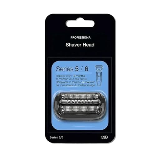 Tête de rechange 53B compatible avec les rasoirs électriques Braun Series 5/6 : 5020cs, 5018s, 5035s, 5049cs, 5050cs, 6020s, 6040cs, 6075cc, 6072cc et 6090cc.