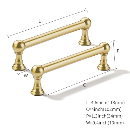 CABDM 10 Pack 4 Inch Solid Kitchen Cabinet Handles Brushed Gold Heavy Duty Cabinet Pulls Drawer Pulls Cabinet Hardware Kitchen Handles for Cabinets Cupboard Handles by CABDM - Used condition - Image 2
