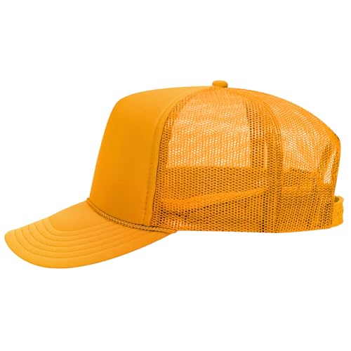 Image of OTTO Polyester Foam Front 5 Panel High Crown Mesh Back Trucker Hats in 97, Bulk, Wholesale