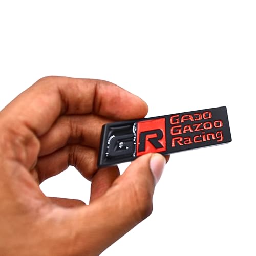 Image of KMH Premium GR GADO GAZOO Racing Car Logo Sticker | Racing Sport Cars Brand Emblem Badge Logo Sticker Decals for Car Accessories (Black with Red) Medium Pack of 1