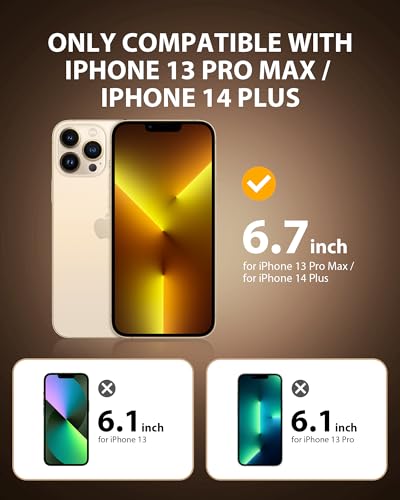 Image of PDDKISS Compatible for iPhone 13 Pro Max Privacy Screen Protector /iPhone 14 Plus Screen Protector 6.7 Inch, Purple Gradient Anti Spy Anti Blue Light HD Tempered Glass Easy Installation