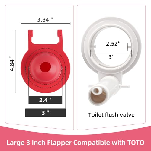 Hibbent 2 Pack 3-Inch Toilet Flappers, Compatible with TOTO, Red by Hibbent - Used condition - Image 2