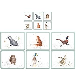 Pimpernel Wrendale Designs – Set of 6 Placemats and Coasters (X0010568739, X0010268739)