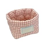 EXQIOUR Contenedor de almacenamiento con patrón a cuadros, organizadores de tela multiusos para cosméticos, suministros de oficina, artículos del hogar, organizadores de tela a cuadros fáciles de