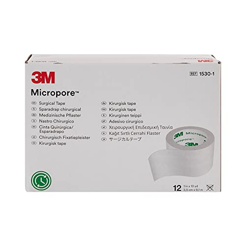 3M™ Micropore™ Surgical Tape 1530-1, 1 IN x 10 YD (2,5cm x 9,1m), 12 Rolls/Carton - Image 3