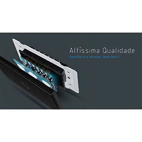 Interruptor Touch Screen com 1 botão - Preto - Livolo - LMS-VL-C301-82