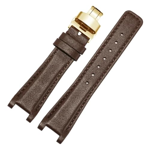 Bracelet montre cuir véritable 16mm marron gold pour séries YA1332