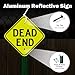 T&R Dead End Sign Street Road Sign 12 x 12 Inches, Rust Free .040 Aluminum Reflective, Weather Resistant, Waterproof, Fade Resistant, 2 Pre-drilled Holes