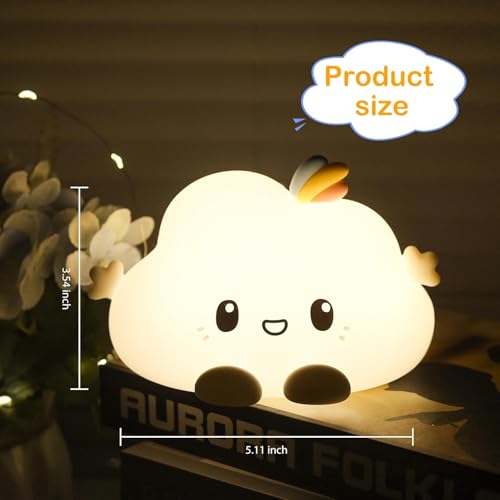 Image of GITGRNTH Rechargeable Silicone Cloud Night Light for Kids | Color-Changing LED Changing Lamp |Adorable Room Decor & Gift for Toddlers, Teens, & Valentine's Day Present (Cloud, Regular), Multicolor