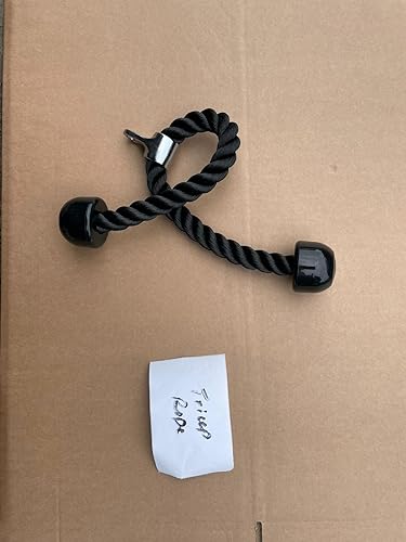 Triceps Rope Nylon Twisted Attachments Pulley System Pull Down Rope Carabiner With Non-Slip Handles, Lats, Biceps, Triceps - Image 2