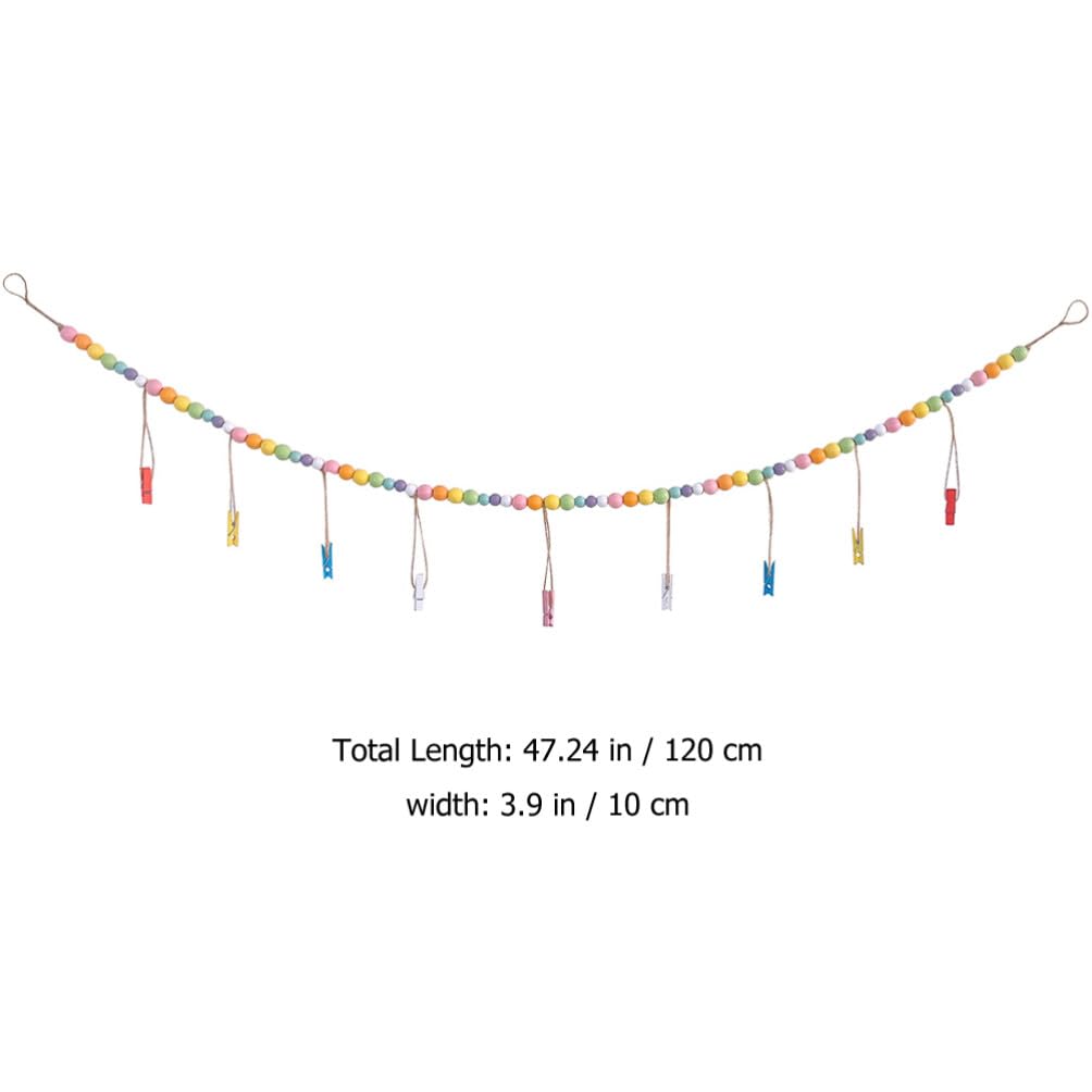 Operitacx Beads String Photo Clips for Wall Decor Unique Bead Pendant Practical Clips for Picture Hanging Creative Home Decoration for Photo Storage and Display