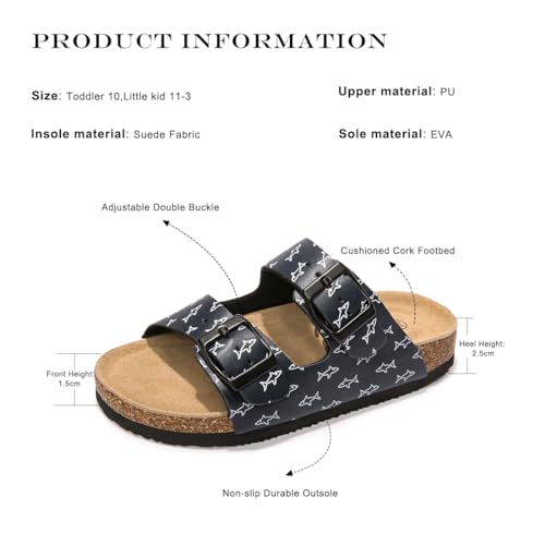 Image of FUNKYMONKEY Unisex-Child Slide Sandals Adjustable Double Buckle with Soft Footbed Comfort Slides for Girls and Boys